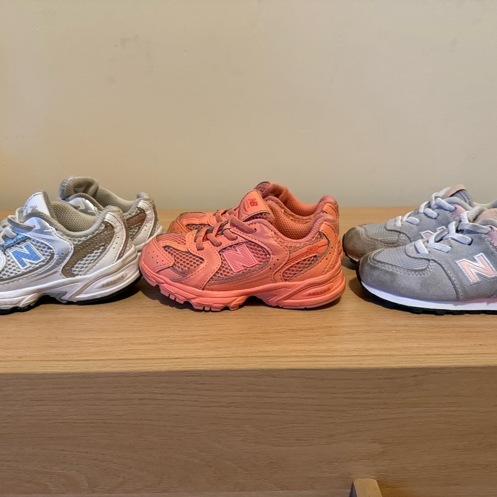 New Balance Kids' Sneakers - Gray, Pink, and Light Gray 7-8c